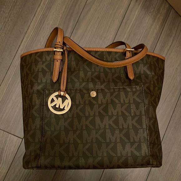 Michael Kors Brown Monogram Tote - Picture 1 of 2